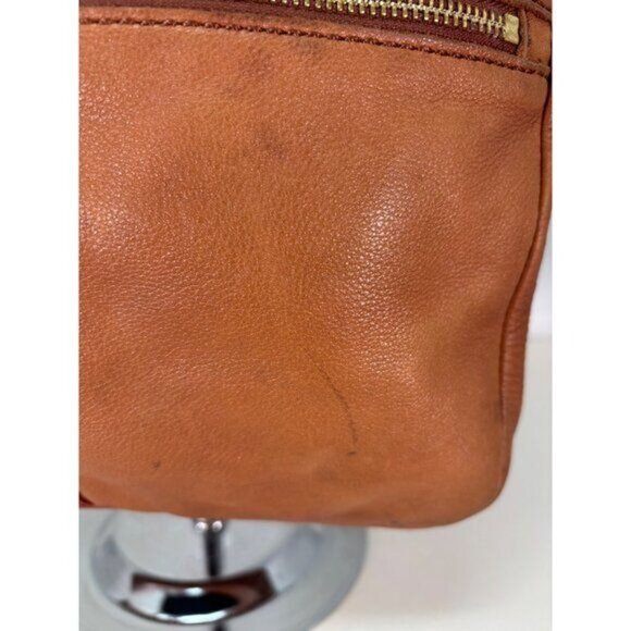 Fossil Erin Brown Pebbled Cow Leather Crossbody Top Zip Bag - Picture 9 of 9